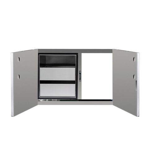 TrueFlame 36" 2-Drawer Dry Storage Pantry and Access Door Combo TF-DP-36AC-A - 304 Stainless Steel