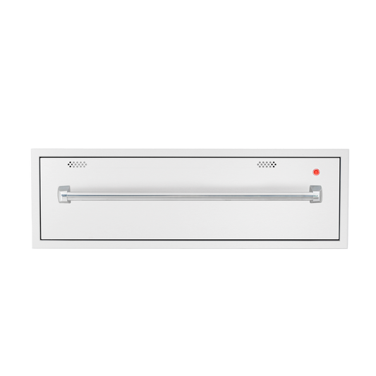 TrueFlame 36-inch stainless steel built-in outdoor warming drawer for kitchen island