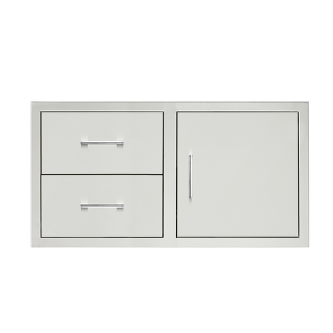 TrueFlame 42" 2-Drawer and Access Door Combo TF-DC2-42-A - Hidden Hinge, Soft-Close, 304 Stainless Steel