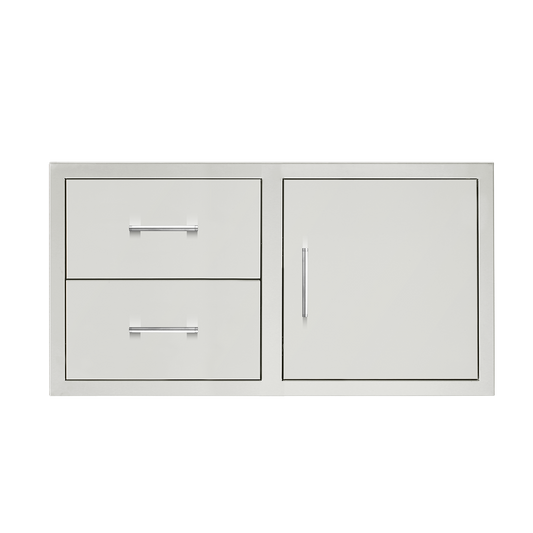 TrueFlame 42-inch stainless steel access door and double drawer combo for outdoor kitchen island