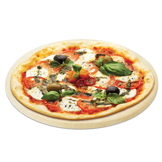 Primo 13-inch natural finish ceramic pizza and baking stone for Oval X-Large, Large, Junior and Round grills