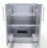 Sunstone 24", 30”& 36” Full Height Double Door Base Cabinet w/Two Shelves & Door Pockets