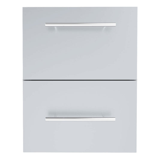 Sunstone Designer Series 23"H Multi-Configurable Paper Towel Drawer Combo with Self-Leveling Legs displaying its sleek stainless steel design.