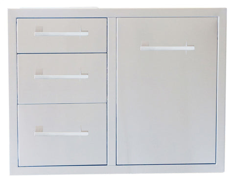 Sunstone Signature Series 30" LP Tank Tray and Triple Drawer Combo BA-LPCTD30 - Beveled Frame