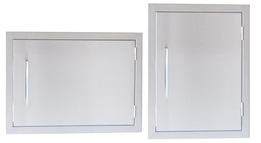 Sunstone Signature Series Single Door - Features a solid 16 Gauge stainless steel frame and sturdy handles, perfect for outdoor kitchens.