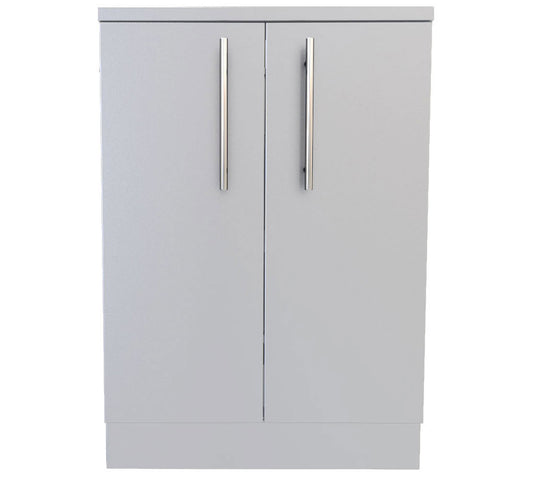 Sunstone 24" Full Height Double Door Base Cabinet with Two Shelves & Door Pockets, ideal for outdoor storage solutions.