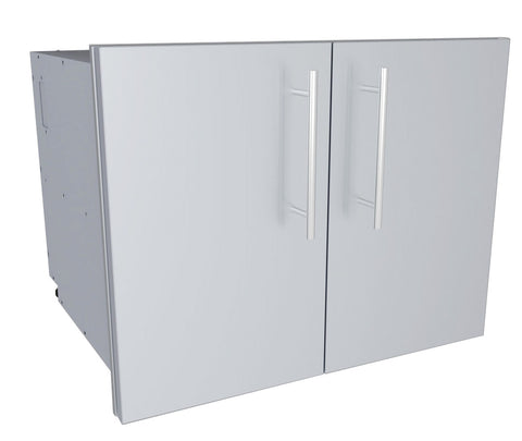 Sunstone Designer Series 30" x 23" Double Door Dry Storage Pantry DE-DDP30 - Stainless Steel