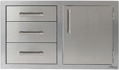 Alfresco 32" Door and Triple Drawer Combo AXE-DDC - Soft-Close, 304 Stainless Steel