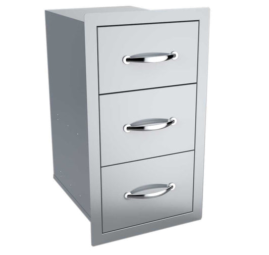 Sunstone Classic Series Flush Style 17” Drawers featuring two spacious drawers for BBQ tools and accessories.