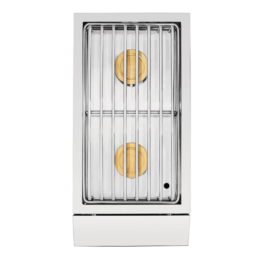 American Made Grills Atlas Double Side Burner showcasing sleek design and powerful cooking features for outdoor kitchens.