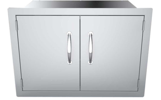 Image of the Sunstone Classic Series 30" Double Door Dry Storage Pantry showcasing its flush style design and stainless steel construction.