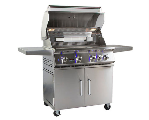 Bonfire Whistler 4 32" Freestanding Cart Grill - 4 Burners, 72,000 BTUs, 608 Sq In, 304 Stainless Steel