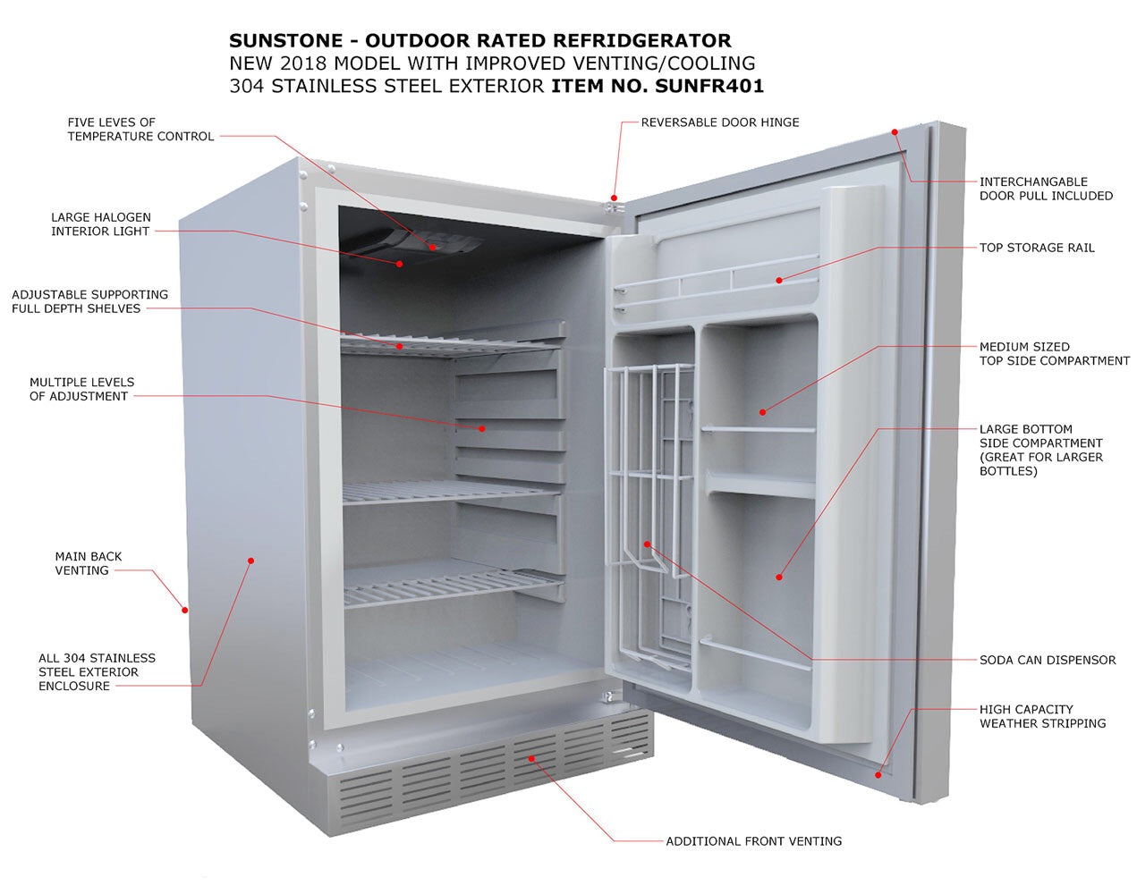 Sunstone Outdoor Rated Refrigerator