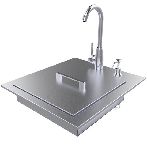 Sunstone 20" ADA Compliant Single Sink ADASK20 - Hot and Cold Faucet, 304 Stainless Steel