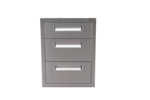 Bonfire 16.5" x 22" Vertical Triple Drawer CBATD - 304 Stainless Steel