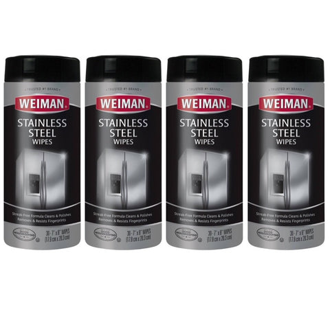 Weiman stainless steel wipes 4 pack – North Woods Grills