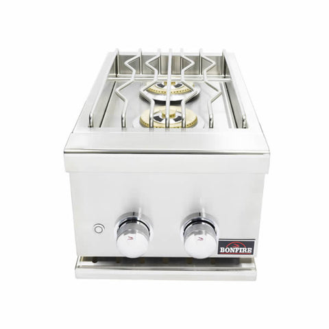 Bonfire Premium Double Side Burner CBAPDSB - 2 Burners, 24,000 BTUs, 304 Stainless Steel