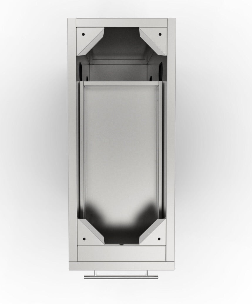 Sunstone 12" 4 Multi-Drawer Base Cabinet with adjustable legs, highlighting easy installation and modern features for outdoor kitchens.