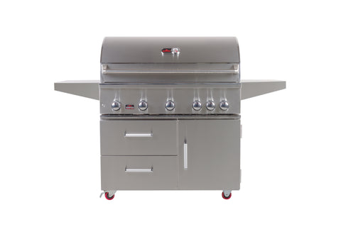 Bonfire Whistler 500 Prime 42" Freestanding Cart Grill - 5 Burners, 87,000 BTUs, 304 Stainless Steel