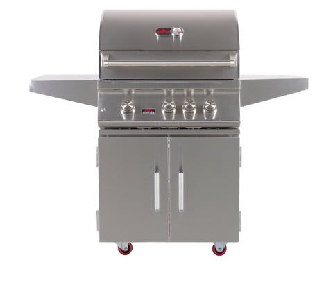Bonfire 28" Freestanding Cart Grill - 3 Burners, 45,000 BTUs, 304 Stainless Steel