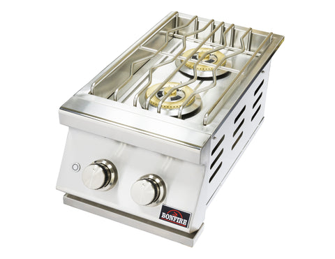 Bonfire Double Side Burner CBADSB - 2 Burners, 24,000 BTUs, 304 Stainless Steel