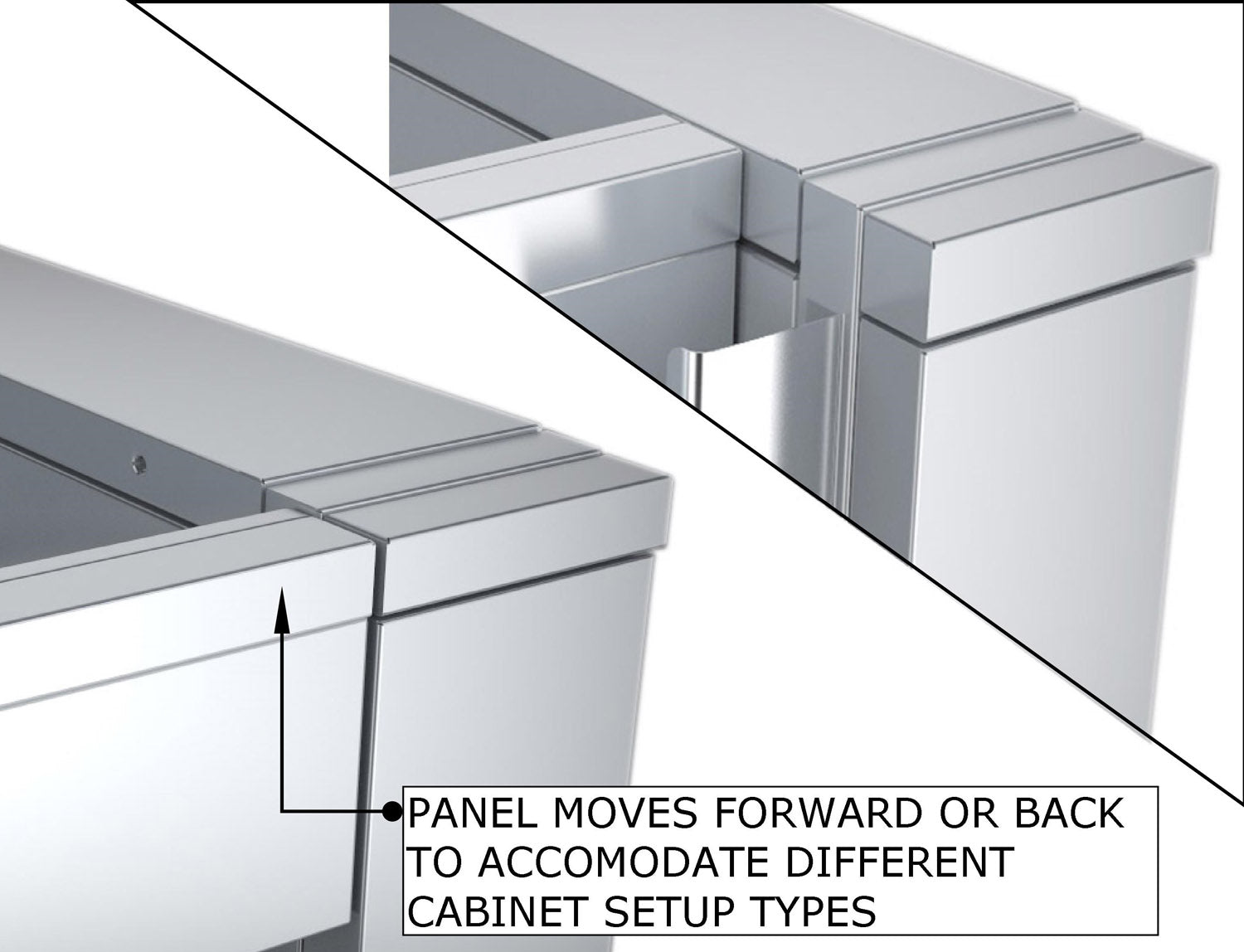 Sunstone 44 inch ADA Compliant Combo Sink Base Cabinet with wheelchair access and adjustable features.