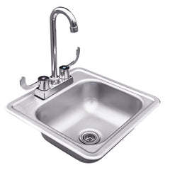 Summerset 15x15" Stainless Steel Drop-in Sink & Hot/Cold Faucet